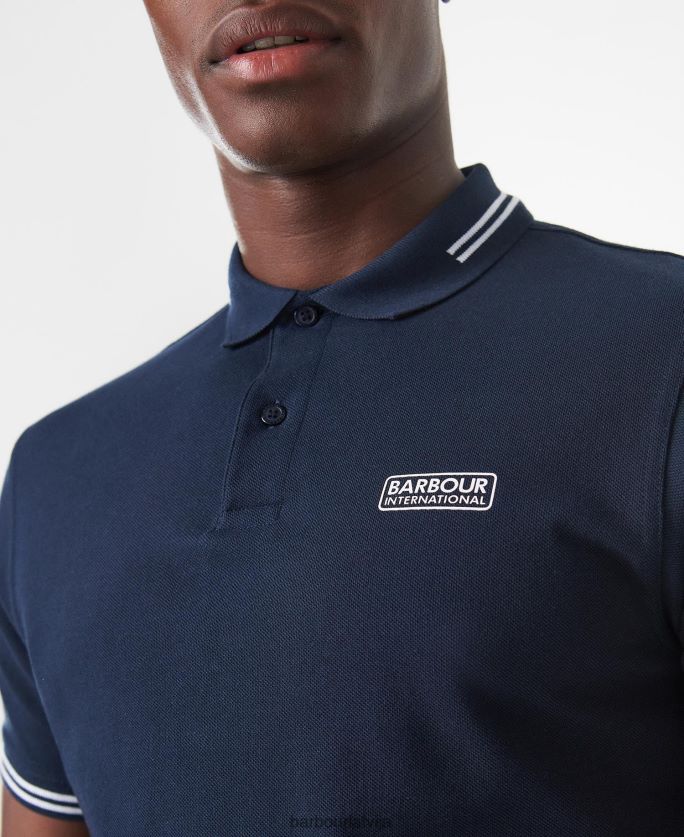 Barbour vīriešiem starptautisks polokrekls ar pamatīgu galu P8J88A557 apģērbs melns