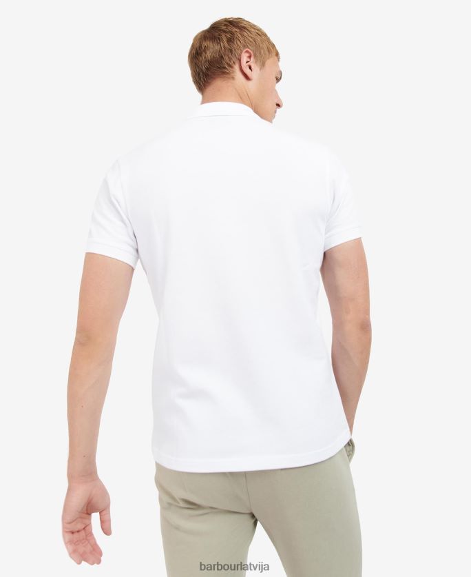 Barbour vīriešiem tūristu polo krekls P8J88A718 apģērbs klasisks balts