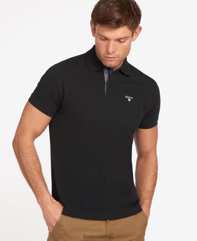 Barbour vīriešiem tartāna polokrekla piķe P8J88A556 apģērbs melns/moderns