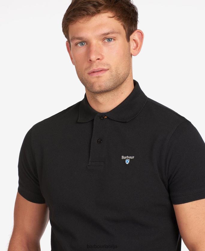 Barbour vīriešiem tartāna polokrekla piķe P8J88A556 apģērbs melns/moderns