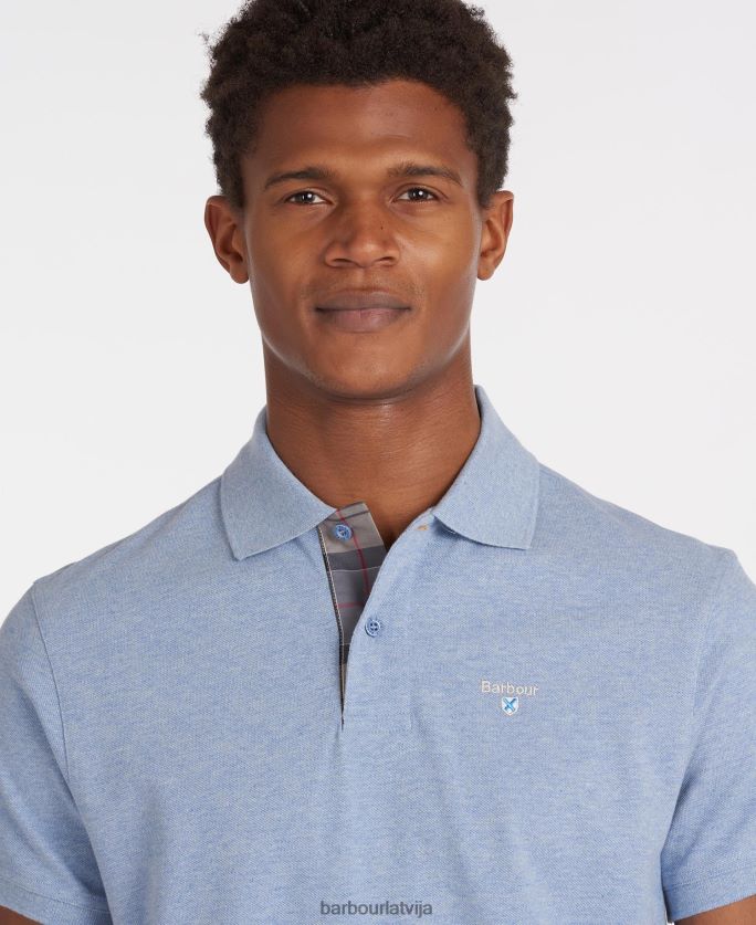 Barbour vīriešiem tartan pique polo krekls P8J88A565 apģērbs smilšakmens