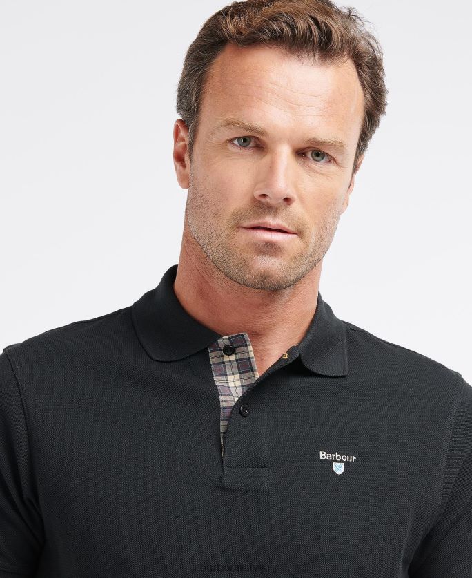 Barbour vīriešiem tartan pique polo krekls P8J88A573 apģērbs smilšakmens