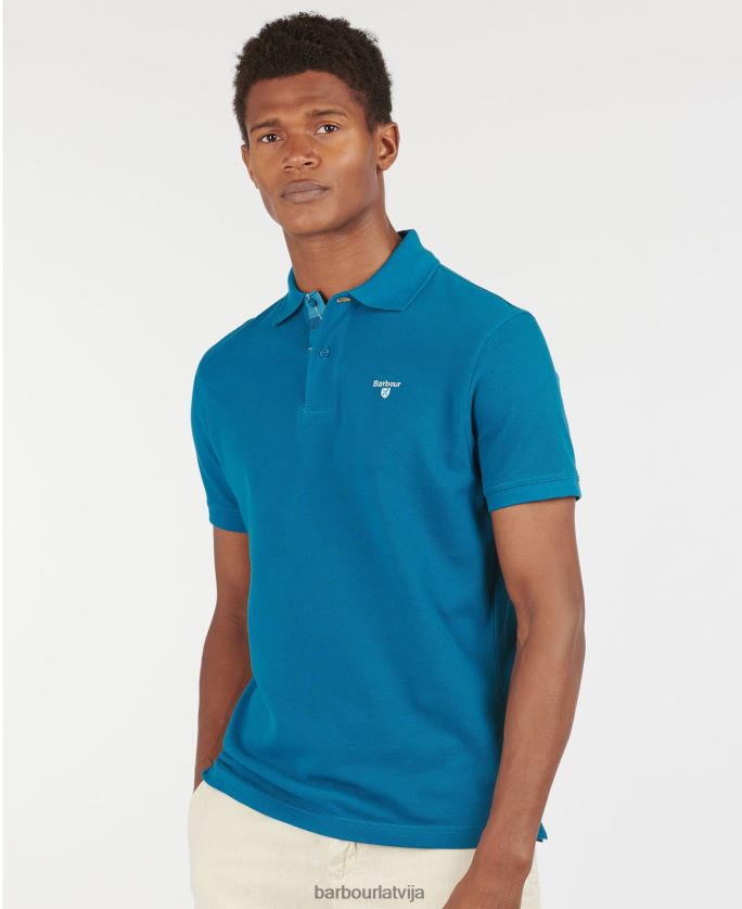 Barbour vīriešiem tartan pique polo krekls P8J88A575 apģērbs dedzināta olīve