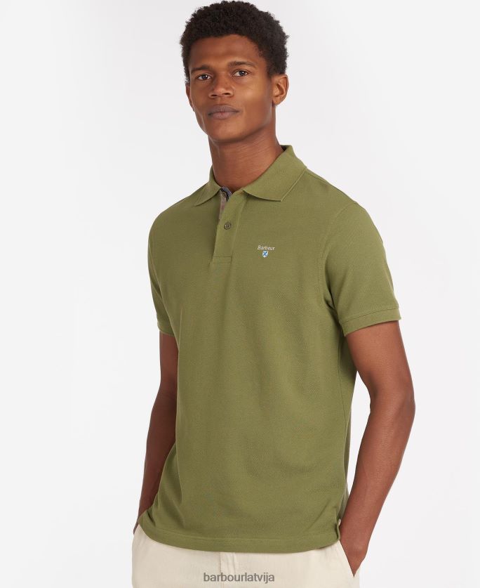 Barbour vīriešiem tartan pique polo krekls P8J88A577 apģērbs melns akmens