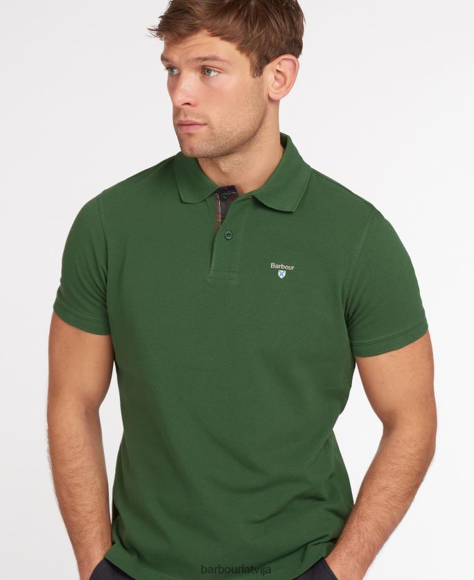 Barbour vīriešiem tartan pique polo krekls P8J88A582 apģērbs melns/moderns