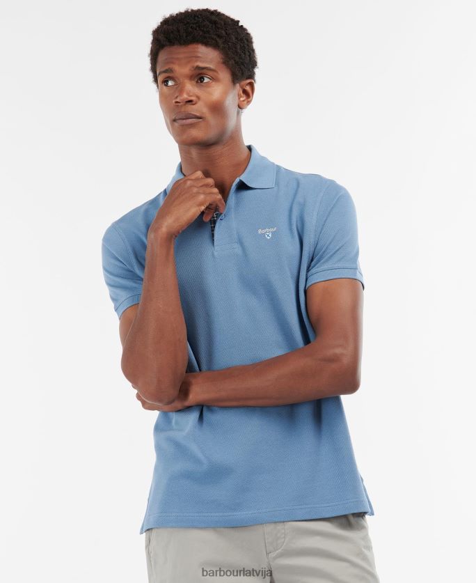 Barbour vīriešiem tartan pique polo krekls P8J88A583 apģērbs smilšakmens