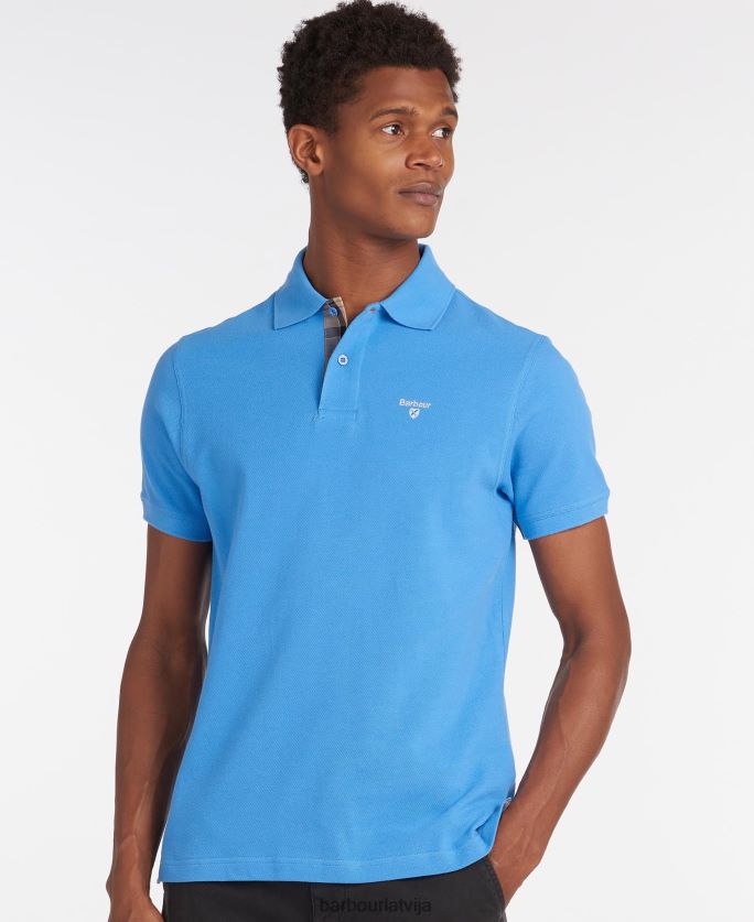 Barbour vīriešiem tartan pique polo krekls P8J88A598 apģērbs sacīkšu zaļš