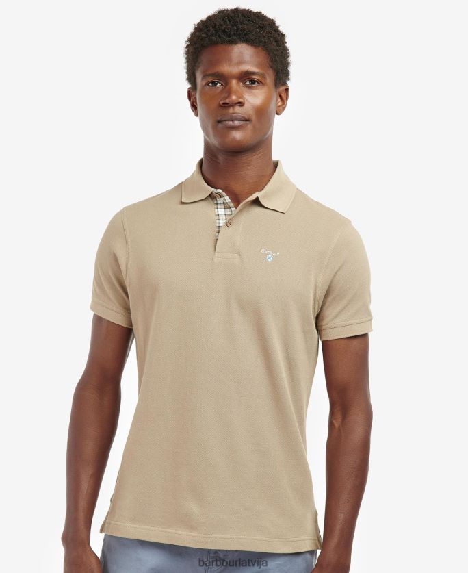 Barbour vīriešiem tartan pique polo krekls P8J88A600 apģērbs debesu marls/kleita