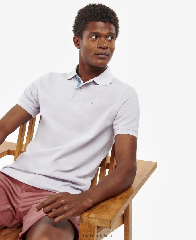 Barbour vīriešiem tartan pique polo krekls P8J88A632 apģērbs vīns