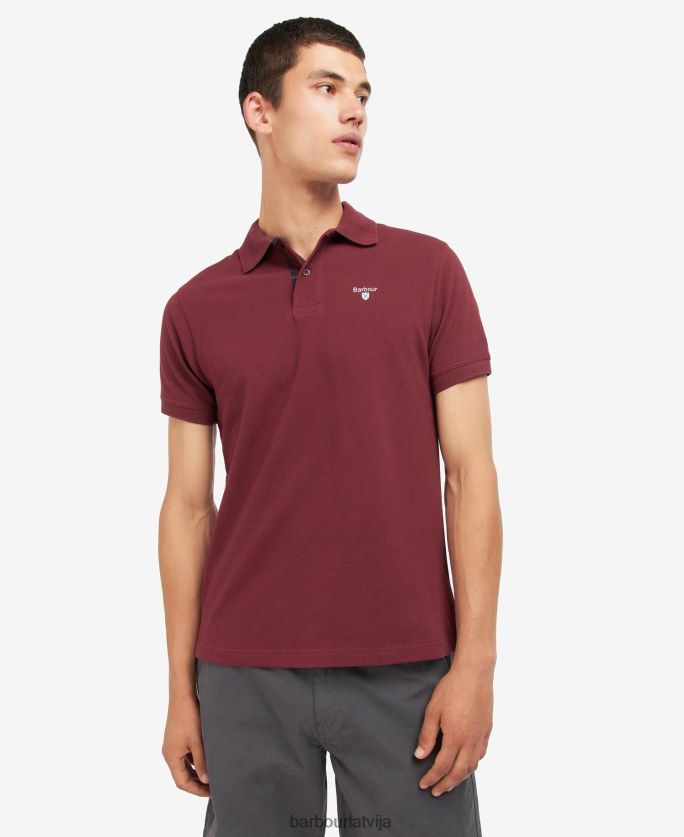 Barbour vīriešiem tartan pique polo krekls P8J88A707 apģērbs rubīns