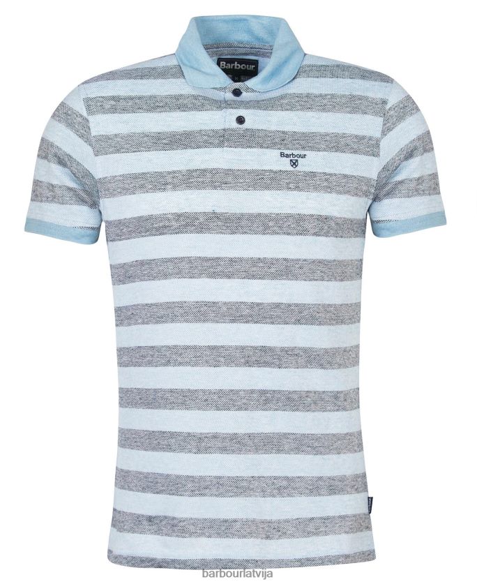 Barbour vīriešiem thorley svītrains polo krekls P8J88A716 apģērbs pulveris zils
