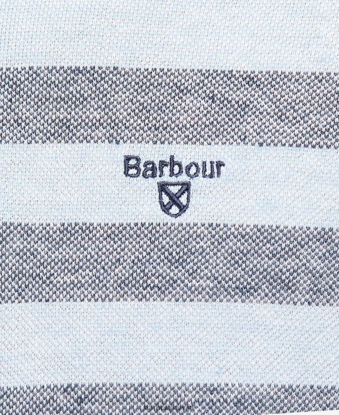 Barbour vīriešiem thorley svītrains polo krekls P8J88A716 apģērbs pulveris zils