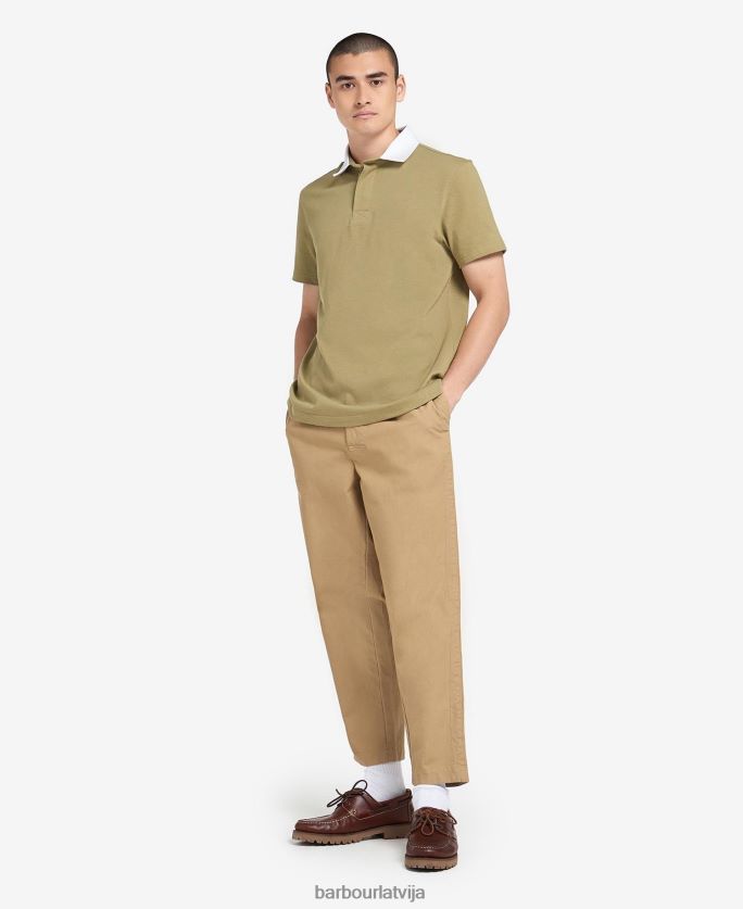 Barbour vīriešiem wilson polo krekls P8J88A703 apģērbs balinātas olīvas
