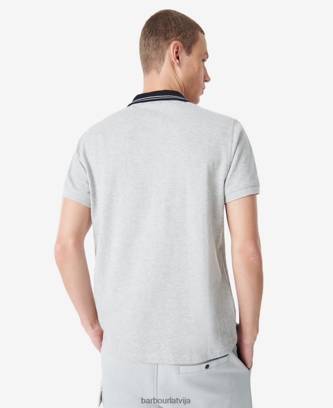 Barbour vīriešiem ziggy polo krekls P8J88A676 apģērbs pelēkais merģelis