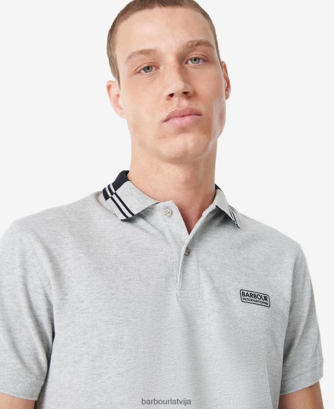 Barbour vīriešiem ziggy polo krekls P8J88A676 apģērbs pelēkais merģelis