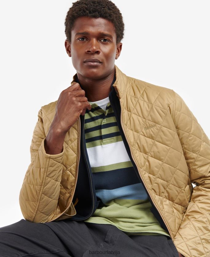 Barbour vīriešiem hann stepēta jaka P8J88A160 apģērbs smiltis