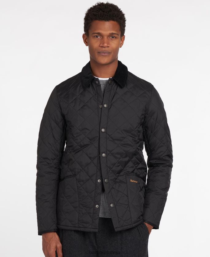 Barbour vīriešiem heritage liddesdale stepēta jaka P8J88A98 apģērbs melns
