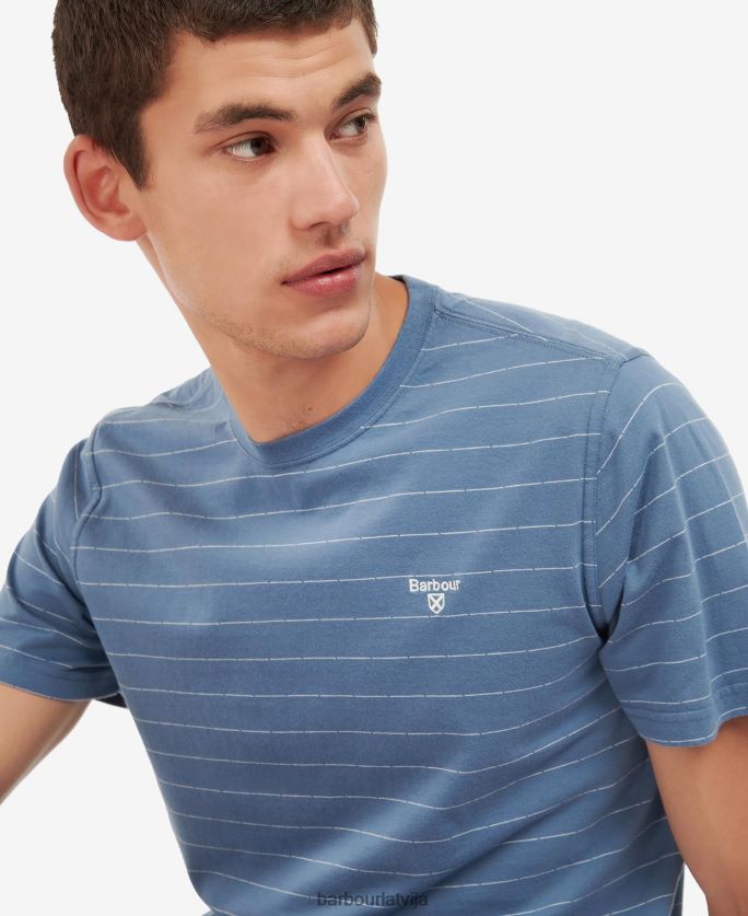 Barbour vīriešiem Hobson svītrains t-krekls P8J88A765 apģērbs čuksti balts