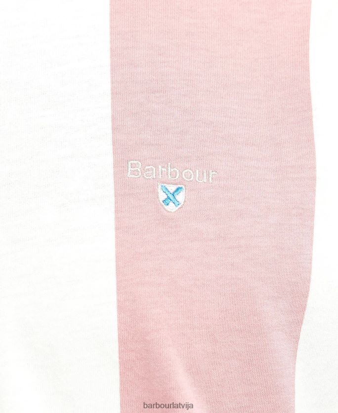 Barbour vīriešiem Osborne svītrains t-krekls P8J88A806 apģērbs rozā sāls