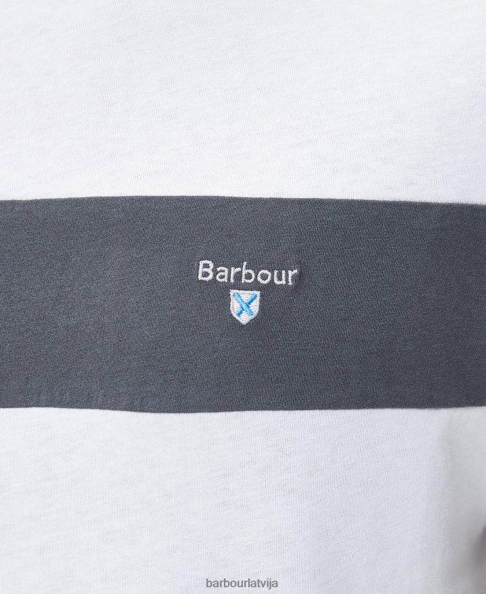 Barbour vīriešiem Steaford paneļa t-krekls P8J88A754 apģērbs klasisks balts