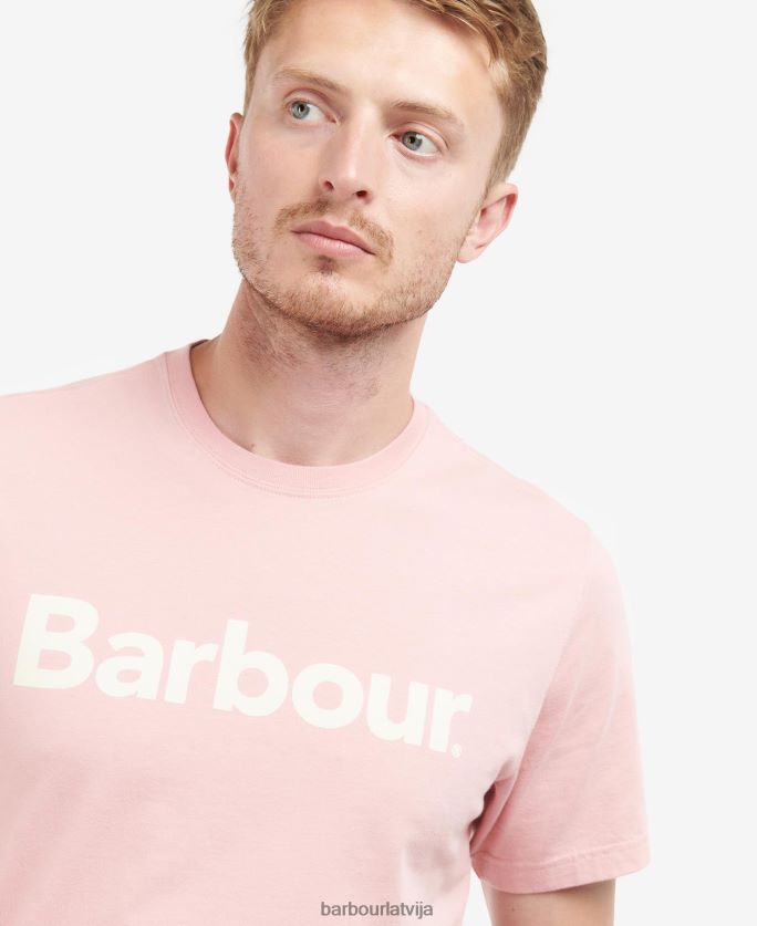 Barbour vīriešiem T-krekls ar logotipu P8J88A836 apģērbs rozā sāls