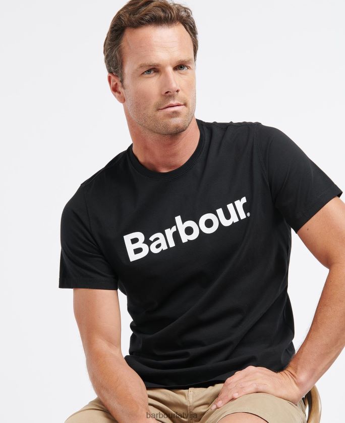 Barbour vīriešiem T-krekls ar logotipu P8J88A933 apģērbs koraļļu smiltis