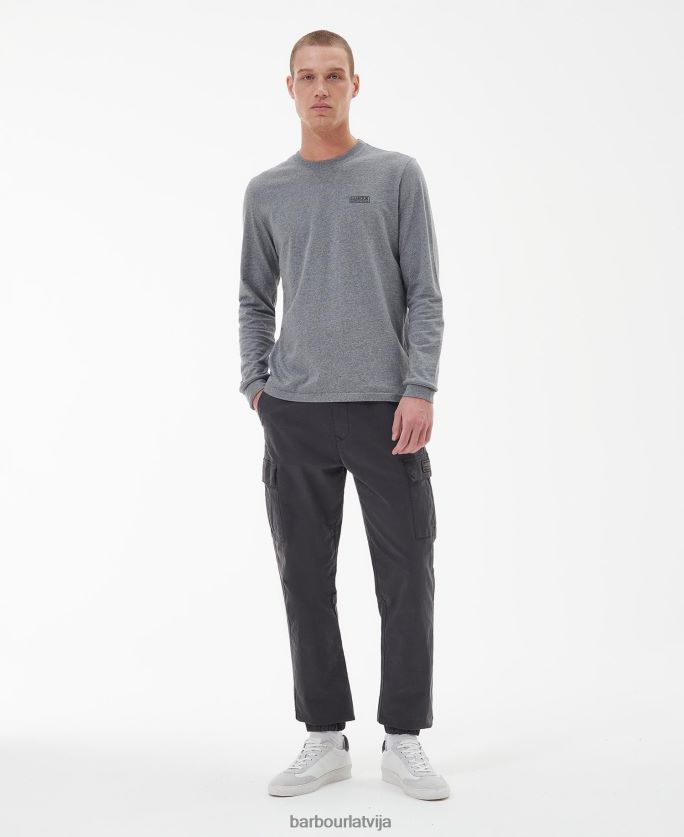 Barbour vīriešiem T-krekls ar logotipu ar garām piedurknēm P8J88A899 apģērbs melns