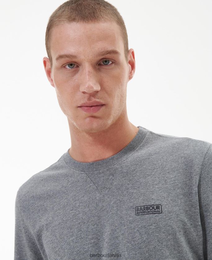 Barbour vīriešiem T-krekls ar logotipu ar garām piedurknēm P8J88A899 apģērbs melns