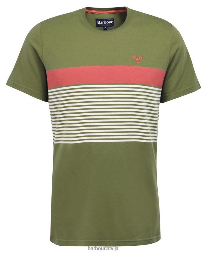 Barbour vīriešiem braeside t-krekls P8J88A892 apģērbs dedzināta olīve