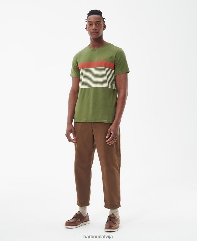 Barbour vīriešiem braeside t-krekls P8J88A892 apģērbs dedzināta olīve