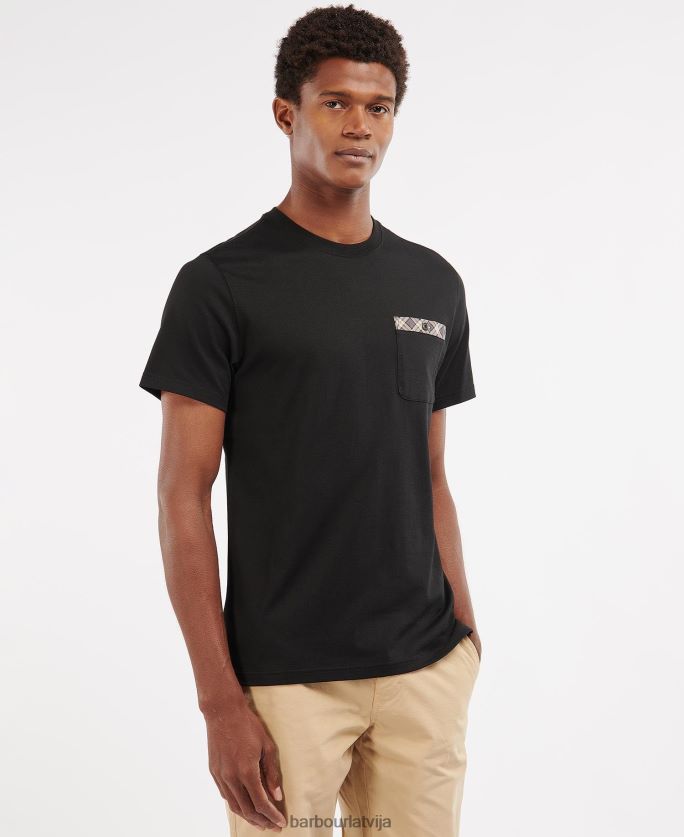 Barbour vīriešiem durness kabatas t-krekls P8J88A857 apģērbs balts