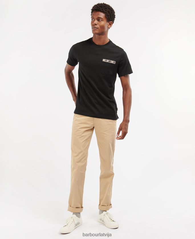 Barbour vīriešiem durness kabatas t-krekls P8J88A857 apģērbs balts