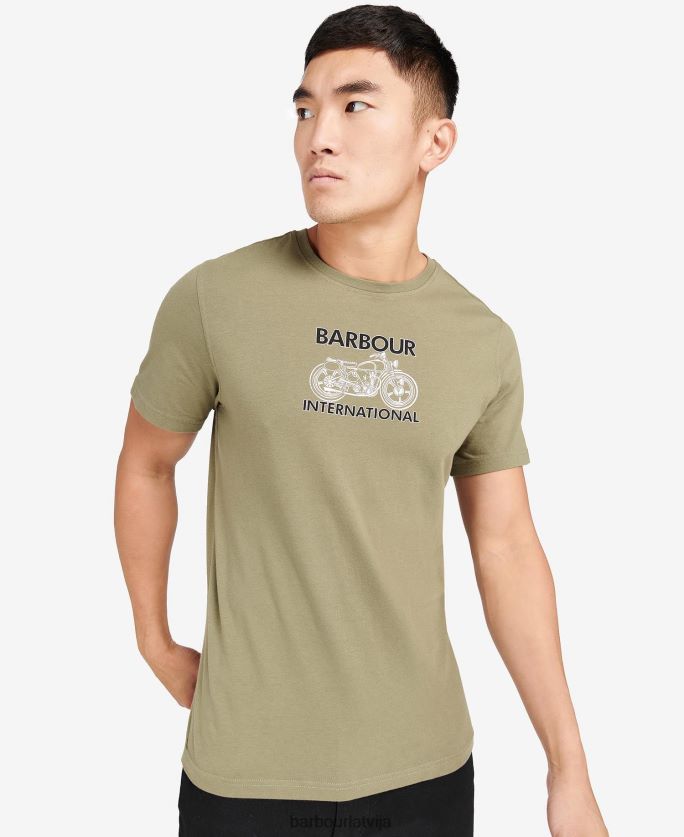 Barbour vīriešiem objektīva grafiskas apdrukas t-krekls P8J88A905 apģērbs vieglas sūnas