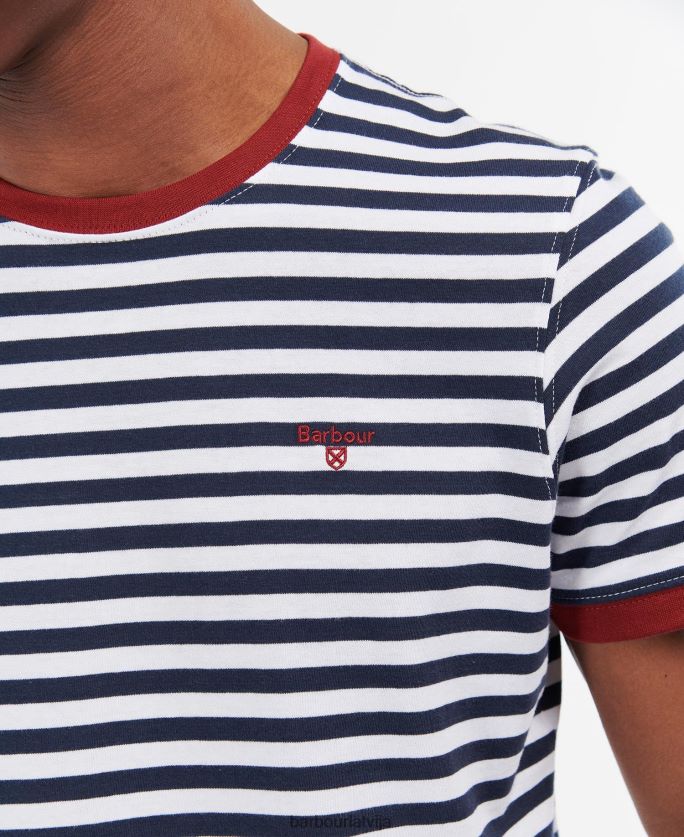 Barbour vīriešiem piestātnes svītru t-krekls P8J88A785 apģērbs flote