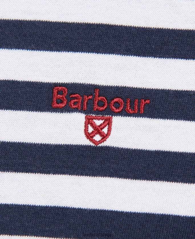 Barbour vīriešiem piestātnes svītru t-krekls P8J88A785 apģērbs flote