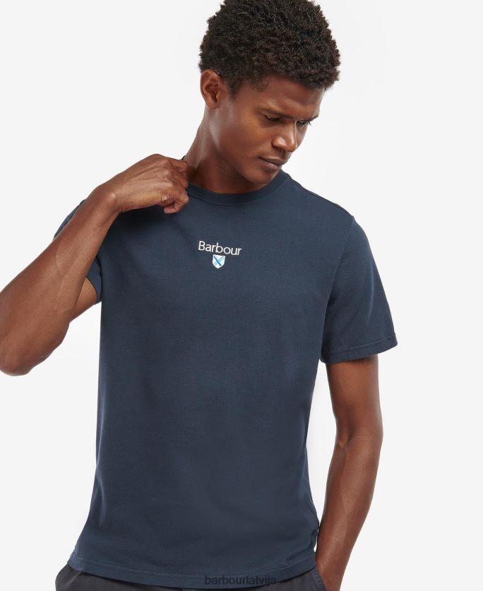 Barbour vīriešiem stockton logo t-krekls P8J88A793 apģērbs klasiskā flote