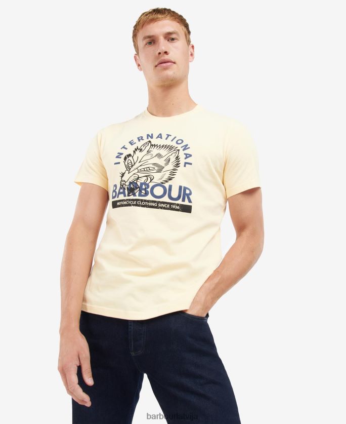 Barbour vīriešiem taupīgs t-krekls ar grafisku apdruku P8J88A840 apģērbs bālas debesis