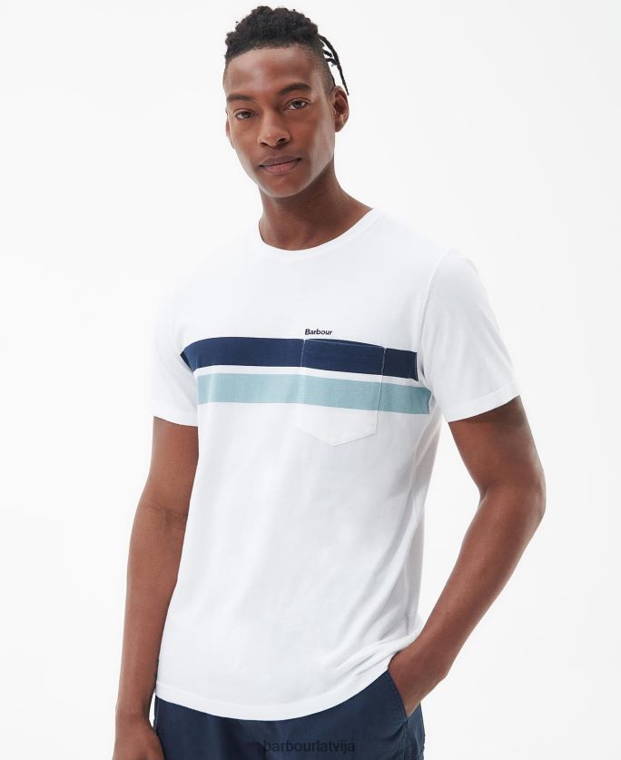 Barbour vīriešiem tindale t-krekls P8J88A776 apģērbs klasisks balts