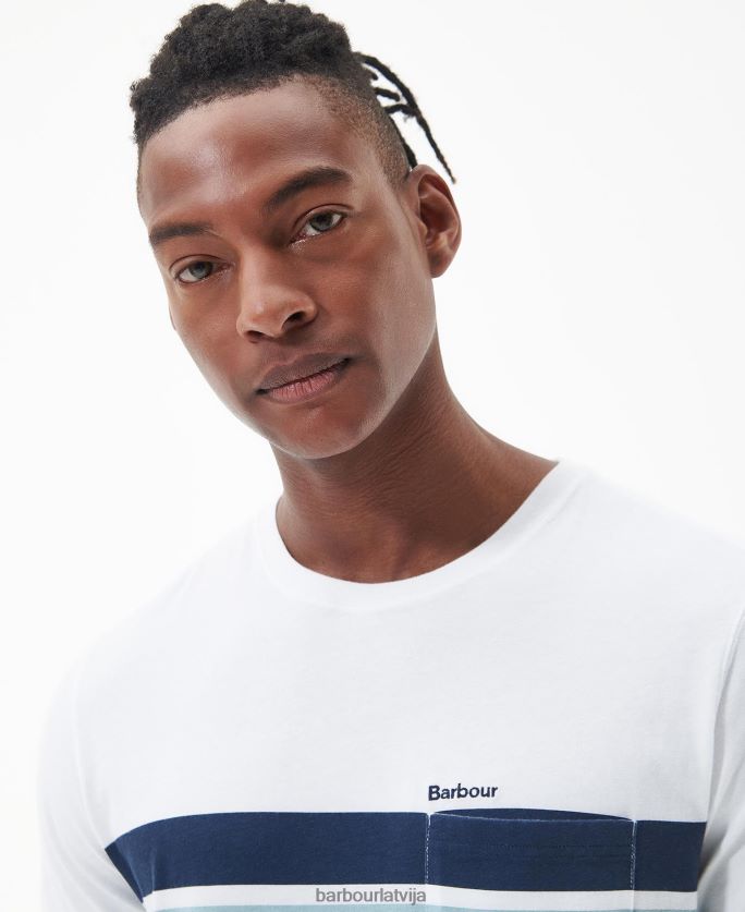 Barbour vīriešiem tindale t-krekls P8J88A776 apģērbs klasisks balts