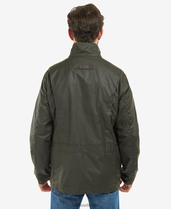 Barbour vīriešiem Dunlin vaskota jaka P8J88A26 apģērbs olīvu/klasiskais tartāns