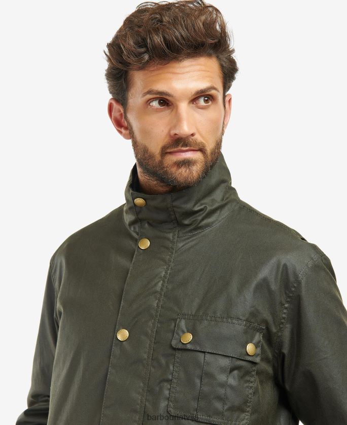 Barbour vīriešiem Dunlin vaskota jaka P8J88A26 apģērbs olīvu/klasiskais tartāns