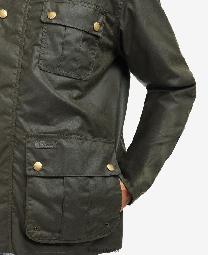 Barbour vīriešiem Dunlin vaskota jaka P8J88A26 apģērbs olīvu/klasiskais tartāns