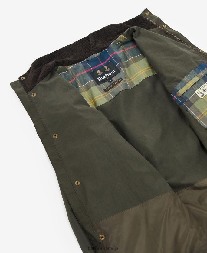 Barbour vīriešiem Dunlin vaskota jaka P8J88A26 apģērbs olīvu/klasiskais tartāns