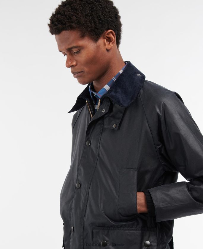 Barbour vīriešiem bedale vaska jaka P8J88A19 apģērbs melns