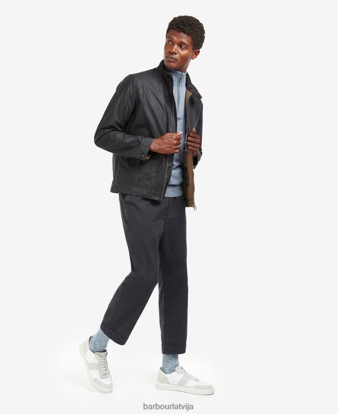 Barbour vīriešiem harben vaskota jaka P8J88A61 apģērbs klasisks pelēks