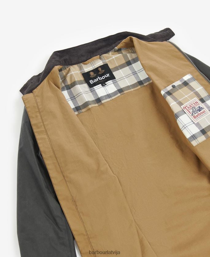 Barbour vīriešiem harben vaskota jaka P8J88A61 apģērbs klasisks pelēks