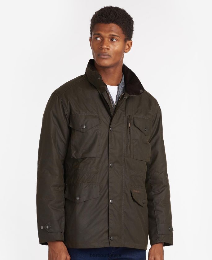 Barbour vīriešiem sapieru vaska jaka P8J88A36 apģērbs olīvu