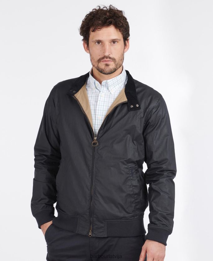 Barbour vīriešiem viegla royston vaskota kokvilnas jaka P8J88A9 apģērbs melns