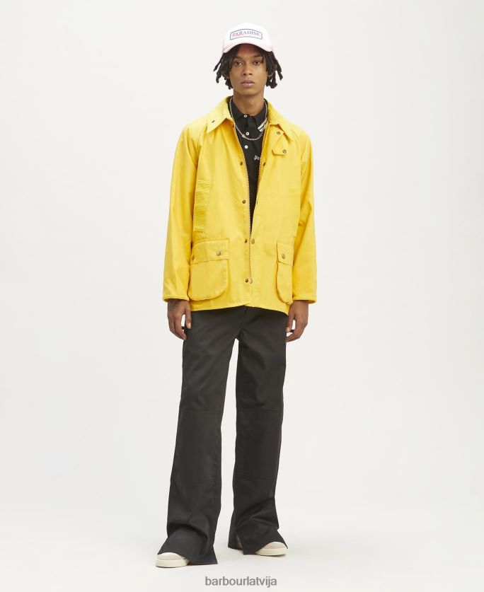 Palm Angels x Barbour vīriešiem malik bedale vaska jaka P8J88A68 apģērbs Koši rozā