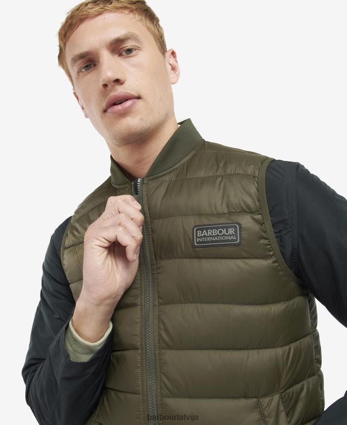 Barbour vīriešiem elgin stepēta žakete P8J88A275 apģērbs olīvu